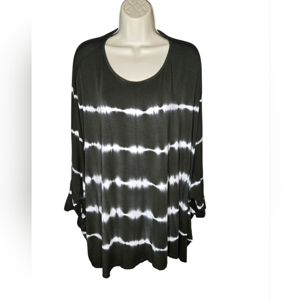 Women's Mudpie Tunic Oversized Dolman Sleeve Tie Dye Top, One Size